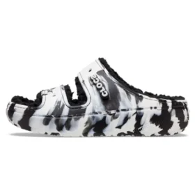 Klassische Cozzzy-Marbled-Sandalen „Black White“