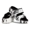 Klassische Cozzzy-Marbled-Sandalen „Black White“