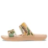 Klassische Crocs mit Krokodil-Camo-Print „Tan Green“