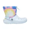 Klassische, gefütterte Neo-Puff-Stiefel „Tie-Dye Mineral Blue“