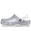 Klassische Glitter-Sandalen „Silver White“