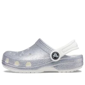 Klassische Glitter-Sandalen „Silver White“