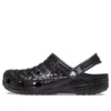 Klassische Metallic-Crocskin-Clogs „Schwarz“