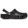Klassische Metallic-Crocskin-Clogs „Schwarz“