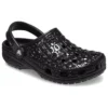 Klassische Metallic-Crocskin-Clogs „Schwarz“