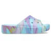 Klassische Plateau-Pantolette mit Palmenprint „Blue Multi-Color“