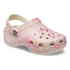Klassische Platform Clogs mit Schlangenprint „Pink“