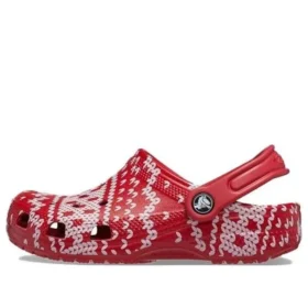 Klassische Weihnachtspullover-Clogs „Rot-Weiß“