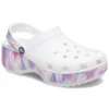 Klassischer Platform Clog „Weiß-Lila“