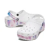 Klassischer Platform Clog „Weiß-Lila“