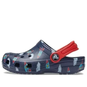 Kultige, leichte Clogs mit Knöchelriemen „Blue Red“