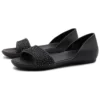 Lina Embellished D’Orsay-Flache Schuhe „Schwarz“
