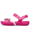 Lina Sandalen mit Blumenanhänger und runder Zehenpartie „Pink“