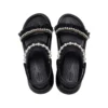 Mega Crush Pearl Ruffle Sandal „Schwarz“