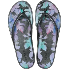 Miami Flip-Flops mit runder Zehenpartie und dunklem Blumenmuster