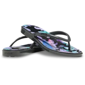 Miami Flip-Flops mit runder Zehenpartie und dunklem Blumenmuster