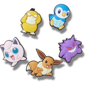 Pokémon-Mischung, 5er-Pack Jibbitz-Anstecker