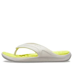 Reviva Stylish Zehentrenner mit rundem Zehenbereich „White Yellow“