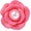 Rosa Blume mit Perle in der Mitte – Jibbitz-Anstecker