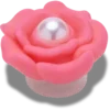 Rosa Blume mit Perle in der Mitte – Jibbitz-Anstecker