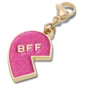 Rosa Glitter-BFF-Anhänger (links) Jibbitz-Schuhanhänger