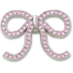 Rosa Glitzer-Schleife Jibbitz-Anstecker