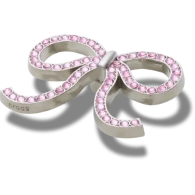 Rosa Glitzer-Schleife Jibbitz-Anstecker