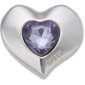 Silber- und lila Smt Gem Heart Jibbitz™-Anstecker