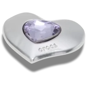 Silber- und lila Smt Gem Heart Jibbitz™-Anstecker