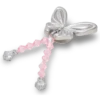 Silberne Jibbitz-Anstecker „Meta-Schmetterling“ mit Perlen
