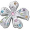 Silberne Jibbitz-Anstecker mit Metall-Edelstein-Blume
