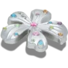 Silberne Jibbitz-Anstecker mit Metall-Edelstein-Blume