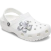 Silberne Jibbitz-Anstecker mit Metall-Edelstein-Blume