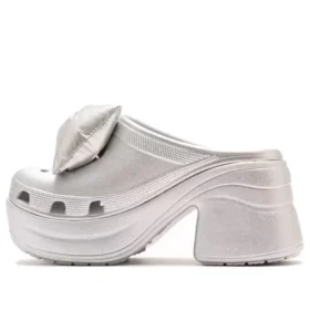 Siren Metallic Bow Clogs „Silver“