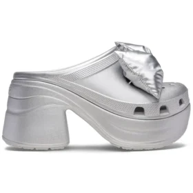Siren Metallic Bow Clogs „Silver“