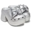 Siren Metallic Bow Clogs „Silver“