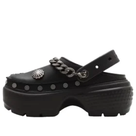 Stomp Clog mit Verzierungen „Black“