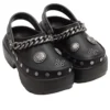 Stomp Clog mit Verzierungen „Black“